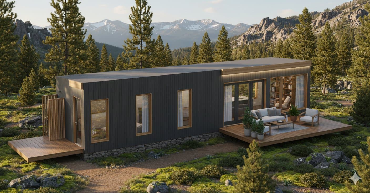 Montera Homes exterior — modular home sited on rural Idaho property