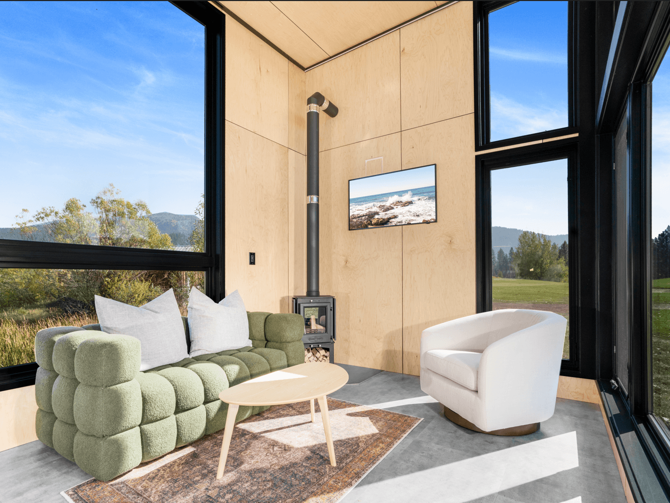 Montera Homes interior rendering — bedroom layout with built-in storage